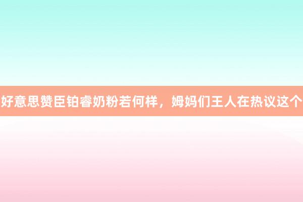 好意思赞臣铂睿奶粉若何样，姆妈们王人在热议这个